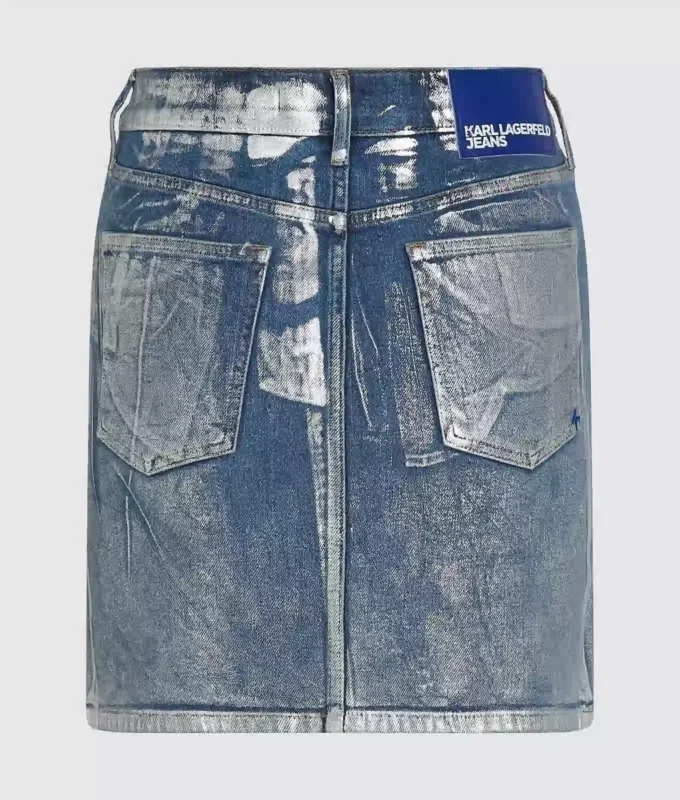 Minigonna in denim rivestito Minigonna in denim rivestito