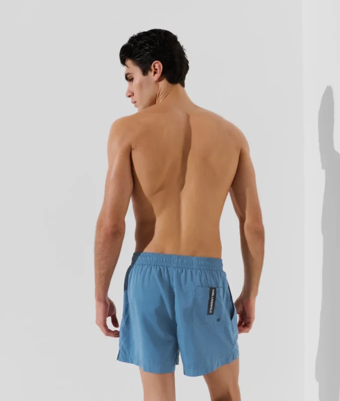 MORBIDI SHORTS DA BAGNO CON LOGO METALLICO