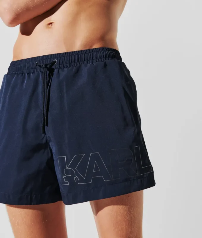 MORBIDI SHORTS DA BAGNO CON LOGO METALLICO