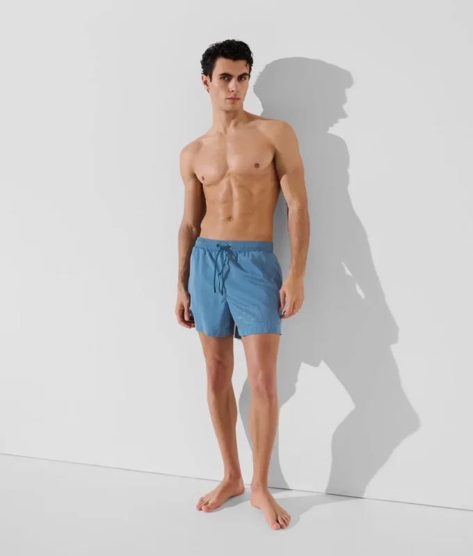 MORBIDI SHORTS DA BAGNO CON LOGO METALLICO