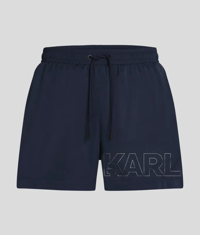 MORBIDI SHORTS DA BAGNO CON LOGO METALLICO