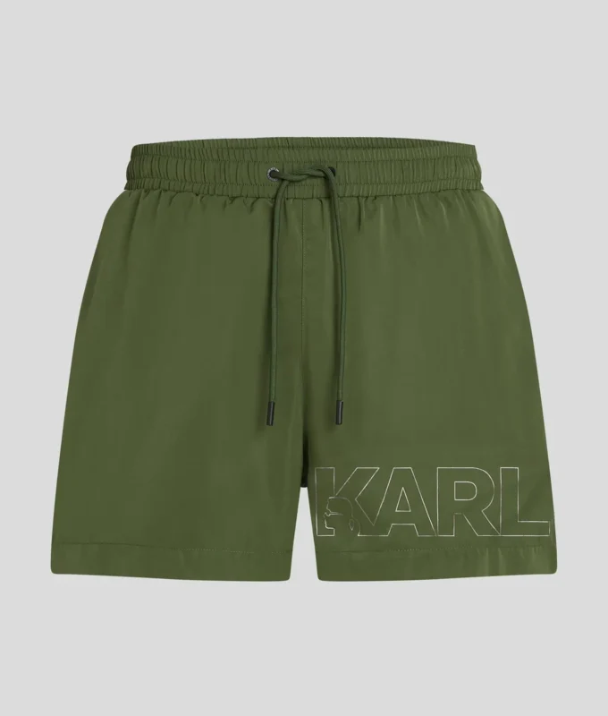 MORBIDI SHORTS DA BAGNO CON LOGO METALLICO