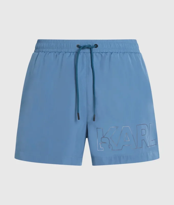 MORBIDI SHORTS DA BAGNO CON LOGO METALLICO