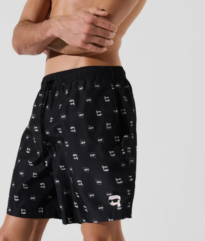 MORBIDI SHORTS DA SURF CON STAMPA ALL-OVER IKON