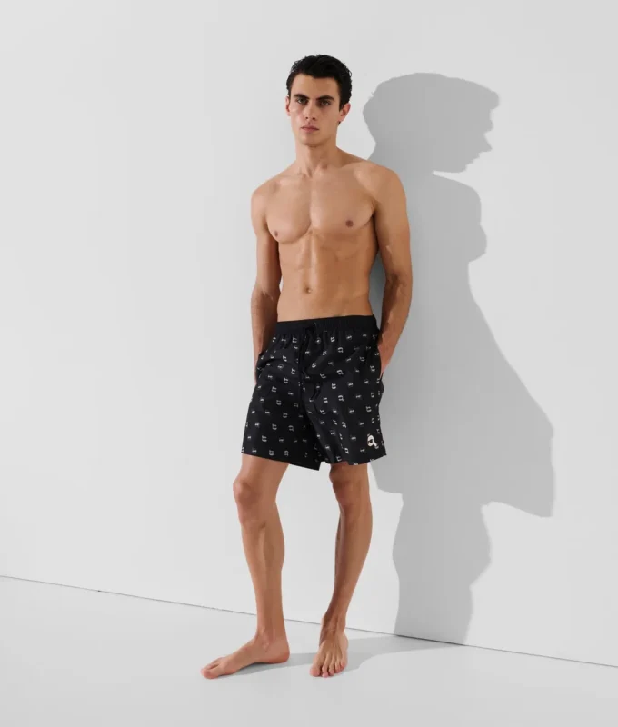 MORBIDI SHORTS DA SURF CON STAMPA ALL-OVER IKON