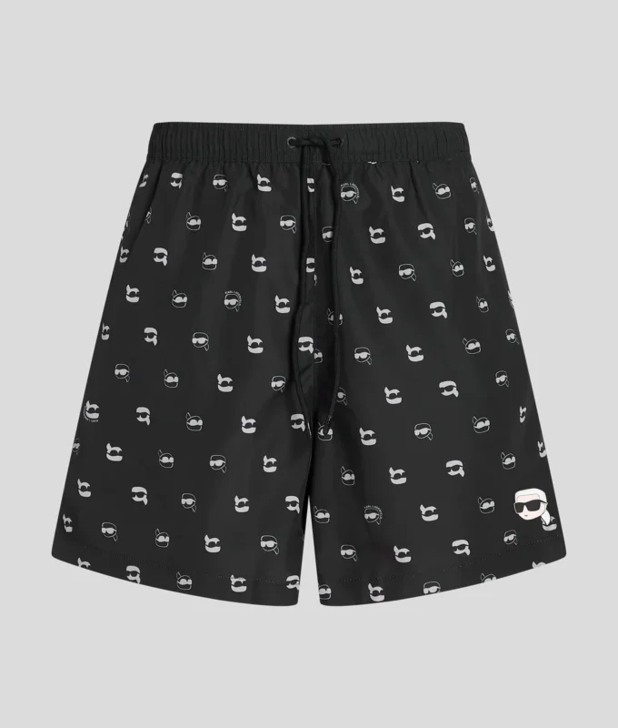 MORBIDI SHORTS DA SURF CON STAMPA ALL-OVER IKON