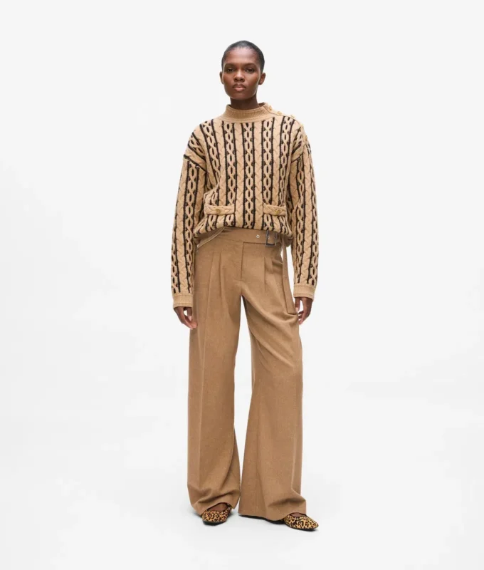 Pantaloni a gamba larga in misto lana Pantaloni a gamba larga in misto lana