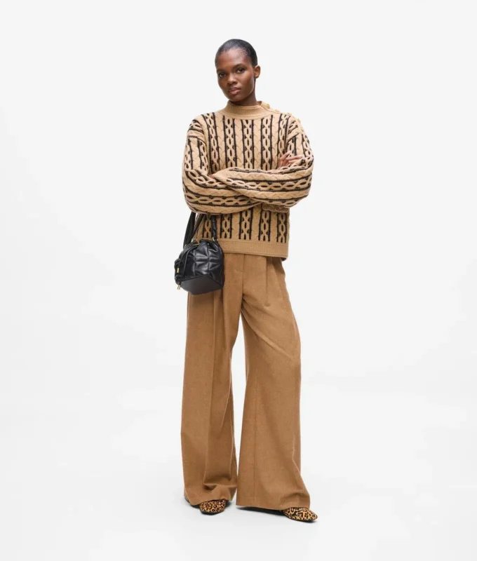 Pantaloni a gamba larga in misto lana Pantaloni a gamba larga in misto lana