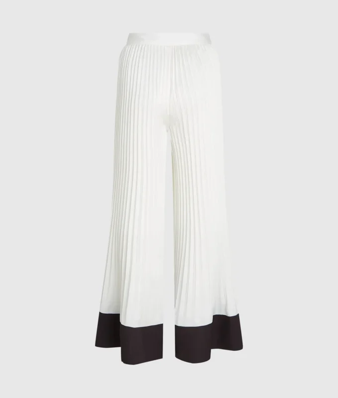 Pantaloni a pieghe a gamba larga Pantaloni a pieghe a gamba larga