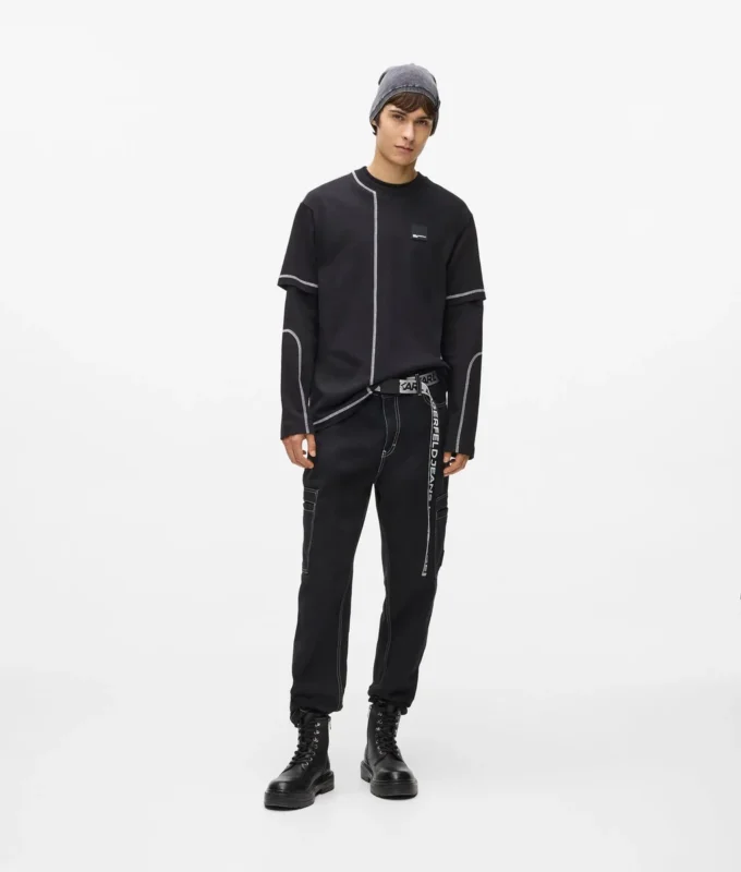 Pantaloni cargo con cuciture a contrasto Pantaloni cargo con cuciture a contrasto