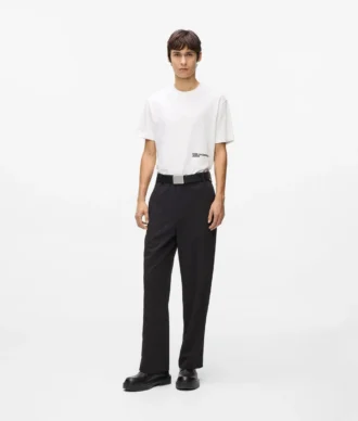 Pantaloni con bordino tono su tono