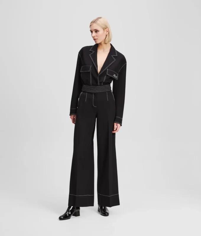 PANTALONI CON CUCITURE A CONTRASTO