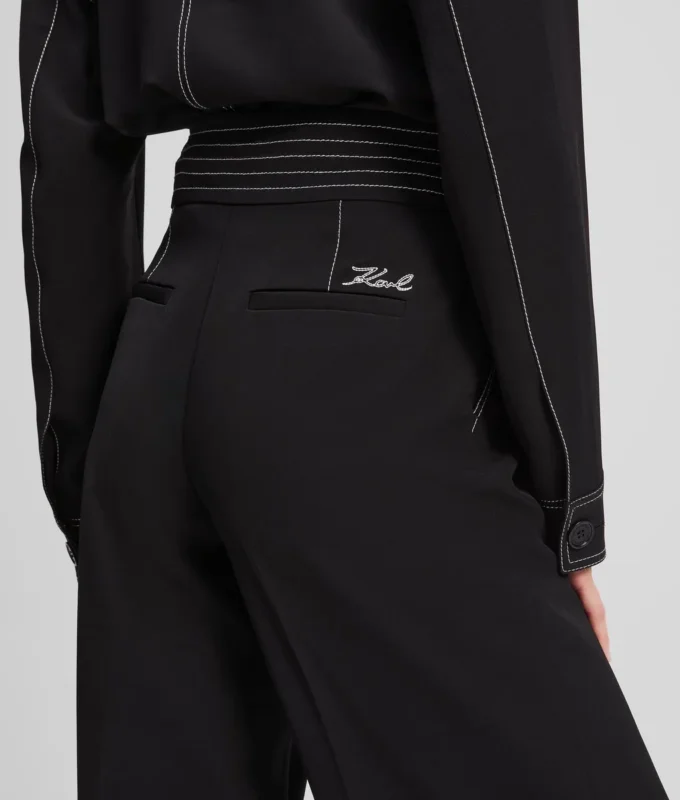 PANTALONI CON CUCITURE A CONTRASTO