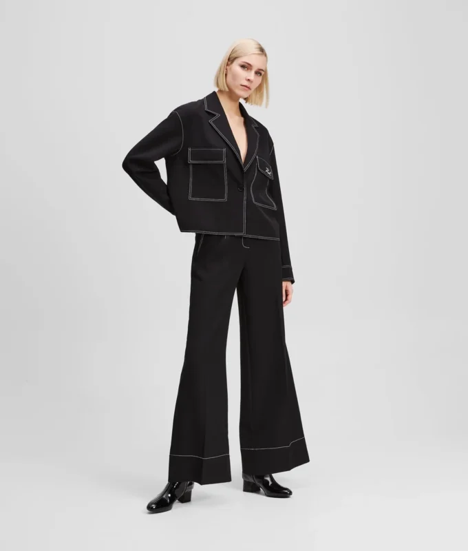 PANTALONI CON CUCITURE A CONTRASTO