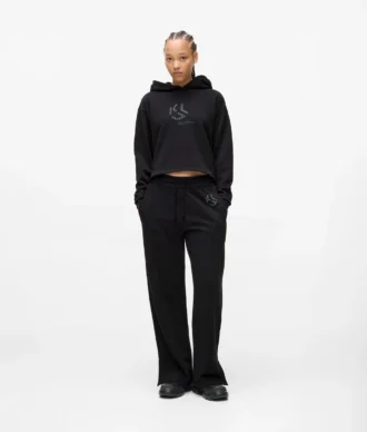 Pantaloni della tuta con monogramma borchiato