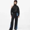 Pantaloni della tuta con pannello in denim