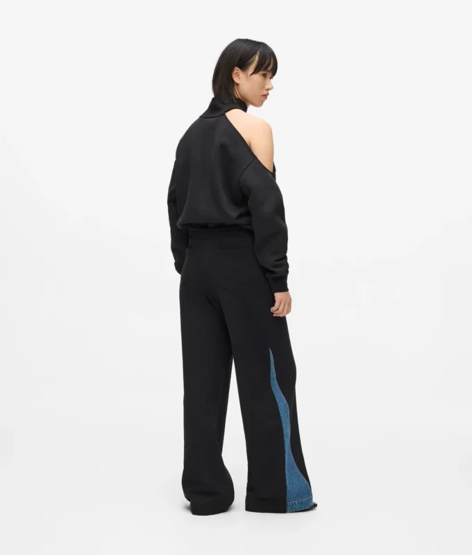 Pantaloni della tuta con pannello in denim