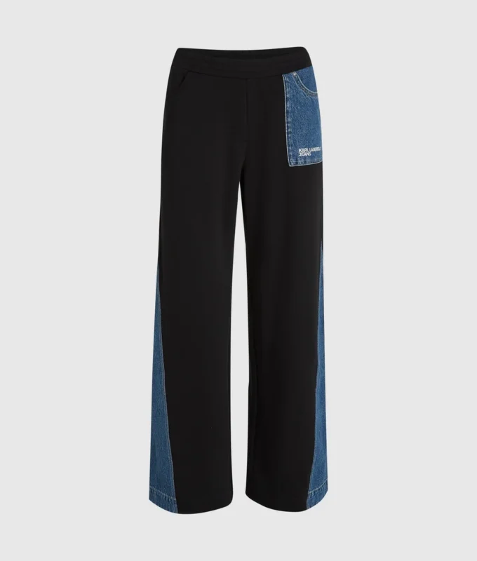 Pantaloni della tuta con pannello in denim