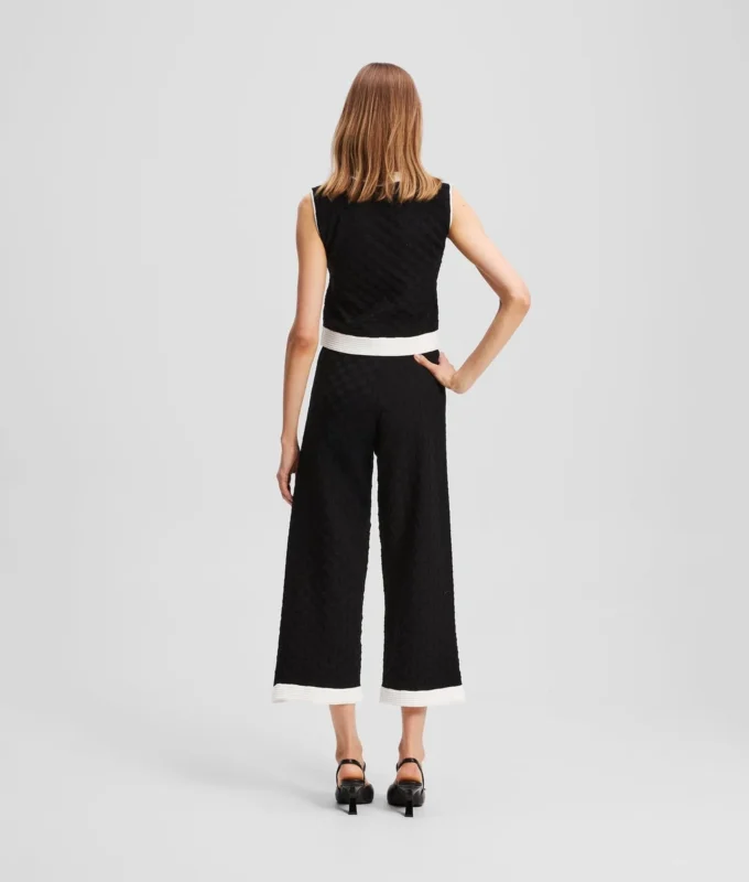 PANTALONI IN MAGLIA CON BORDATURA A CONTRASTO