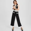 PANTALONI IN MAGLIA CON BORDATURA A CONTRASTO