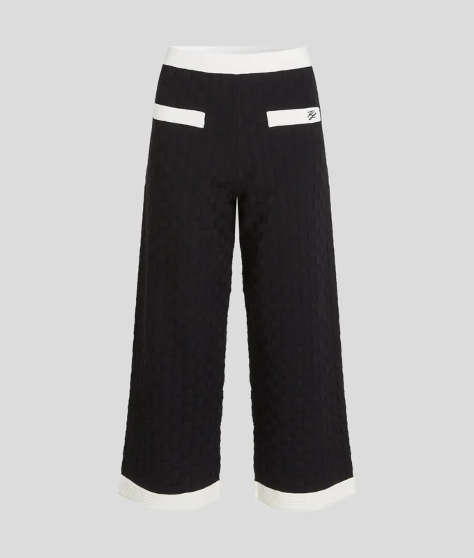 PANTALONI IN MAGLIA CON BORDATURA A CONTRASTO