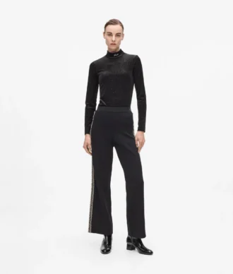 Pantaloni in maglia con dettagli bouclé Pantaloni in maglia con dettagli bouclé