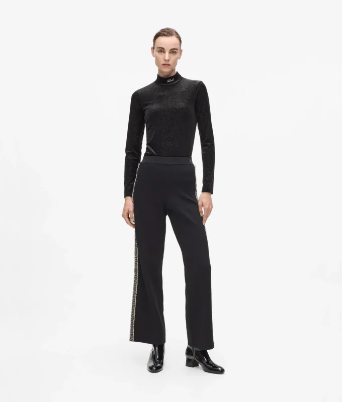 Pantaloni in maglia con dettagli bouclé Pantaloni in maglia con dettagli bouclé