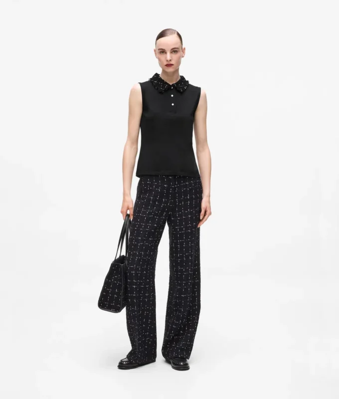 Polo con dettagli bouclé Polo con dettagli bouclé