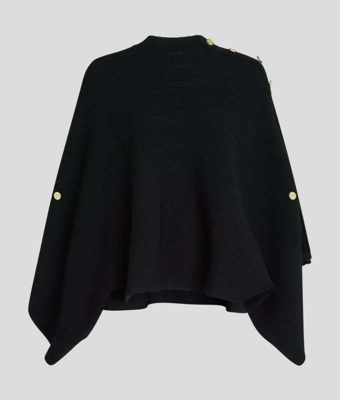 PONCHO IN MAGLIA A COSTINE PONCHO IN MAGLIA A COSTINE