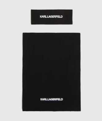 Set regalo con fascia per capelli e sciarpa con logo