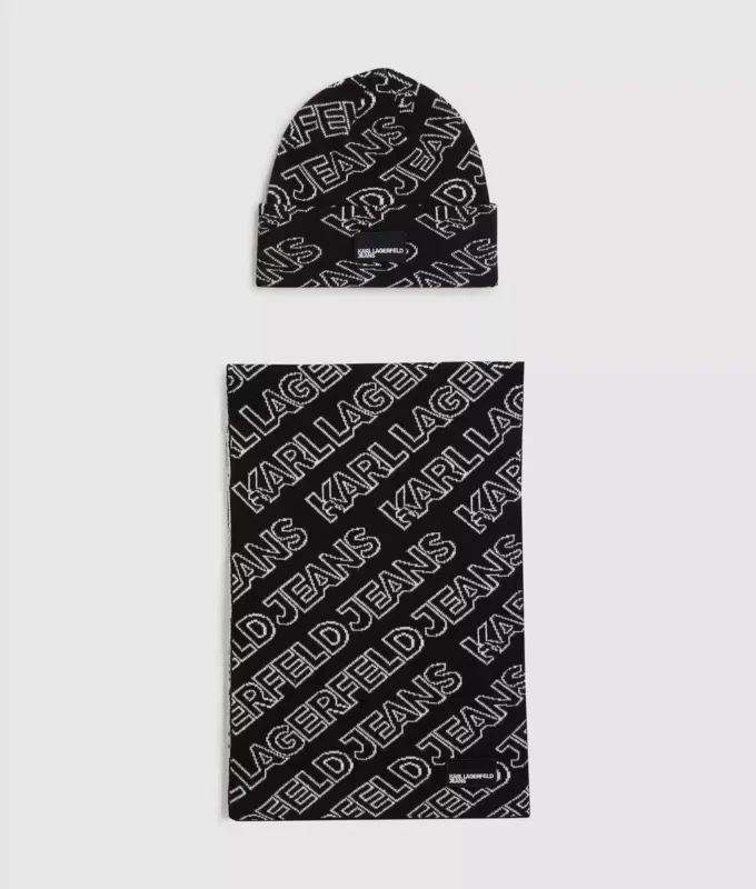Set regalo con sciarpa e berretto con logo