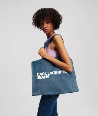 SHOPPER IN DENIM CON LOGO