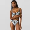 Slip bikini con stampa a ventaglio