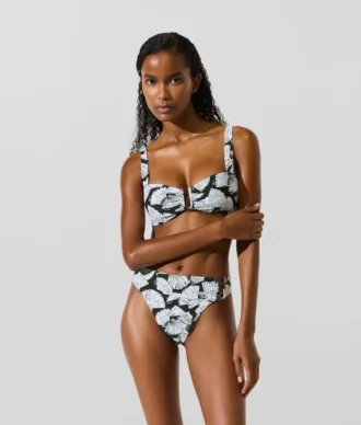 Slip bikini con stampa a ventaglio