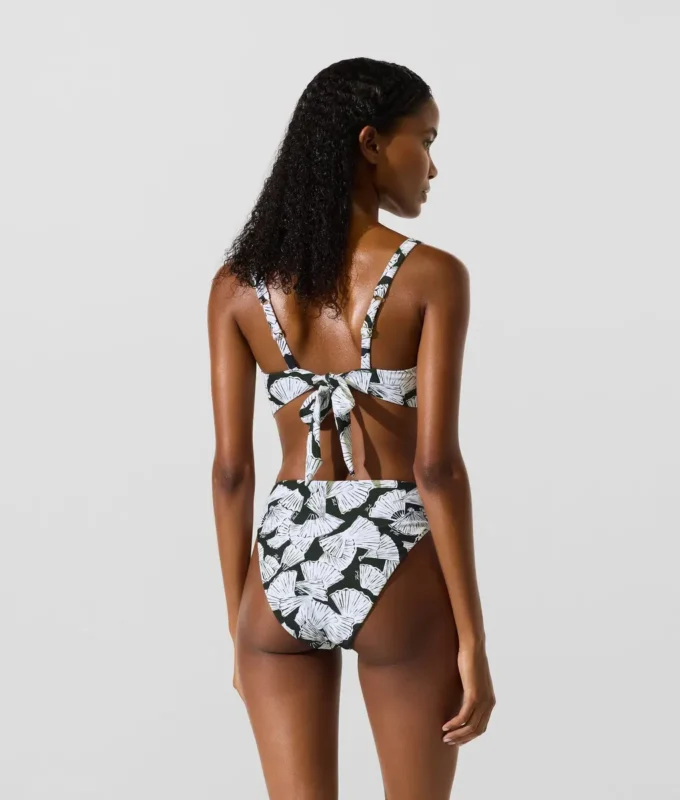 Slip bikini con stampa a ventaglio