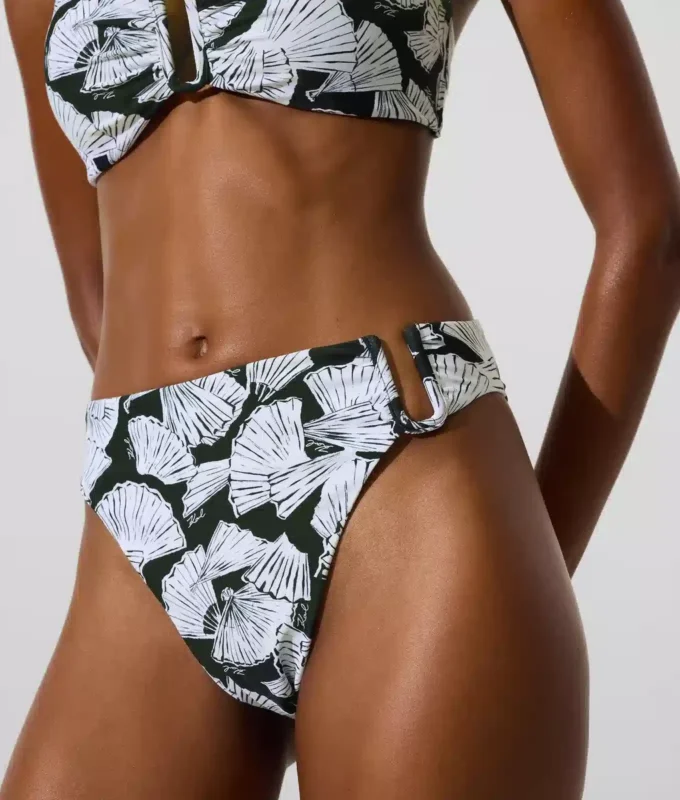 Slip bikini con stampa a ventaglio