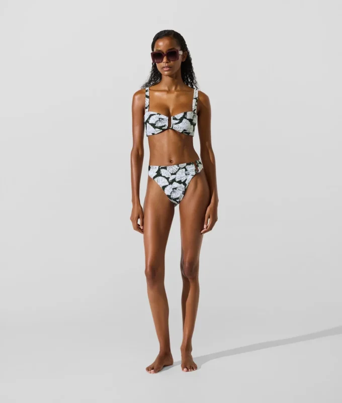 Slip bikini con stampa a ventaglio