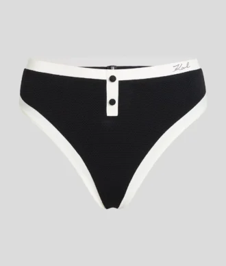 SLIP BIKINI MONOCROMATICO A VITA ALTA