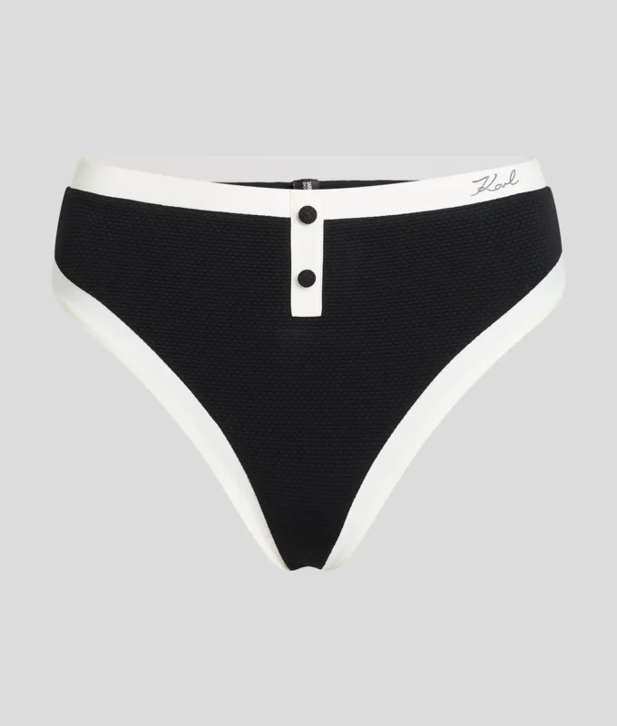 SLIP BIKINI MONOCROMATICO A VITA ALTA SLIP BIKINI MONOCROMATICO A VITA ALTA