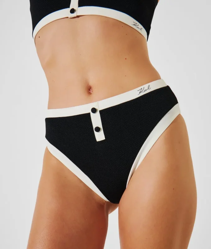 SLIP BIKINI MONOCROMATICO A VITA ALTA SLIP BIKINI MONOCROMATICO A VITA ALTA