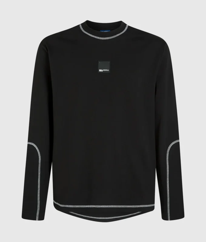 T-shirt a maniche lunghe con cuciture a contrasto T-shirt a maniche lunghe con cuciture a contrasto