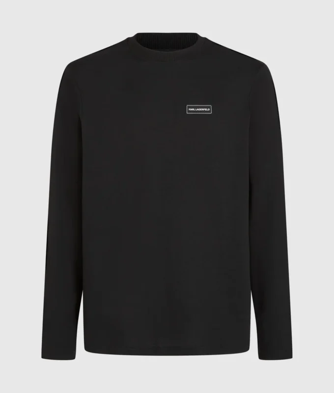 T-shirt a maniche lunghe con patch logo T-shirt a maniche lunghe con patch logo