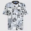 T-shirt comoda con monogramma su tutta la superficie