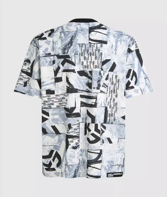 T-shirt comoda con monogramma su tutta la superficie