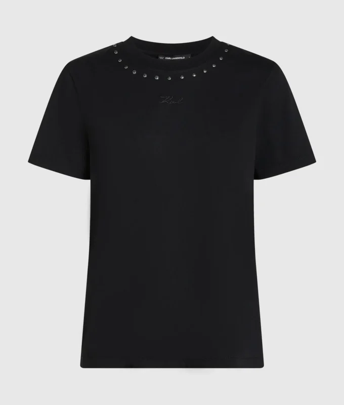 T-shirt con borchie Signature T-shirt con borchie Signature
