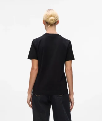 T-shirt con logo in paillettes