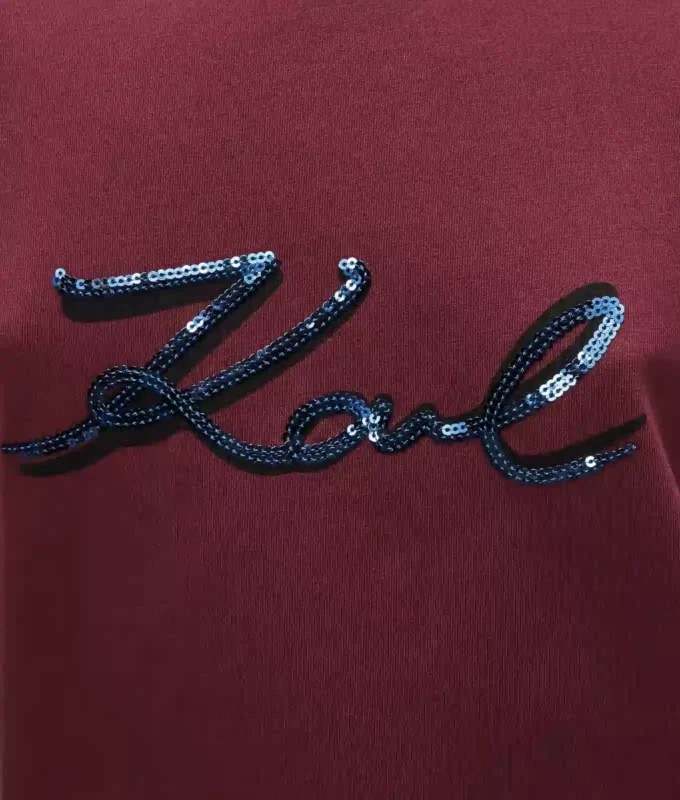 T-shirt con logo in paillettes T-shirt con logo in paillettes