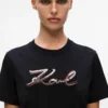 T-shirt con logo in paillettes T-shirt con logo in paillettes