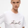 T-shirt con logo in paillettes T-shirt con logo in paillettes