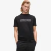 T-shirt con logo in raso T-shirt con logo in raso